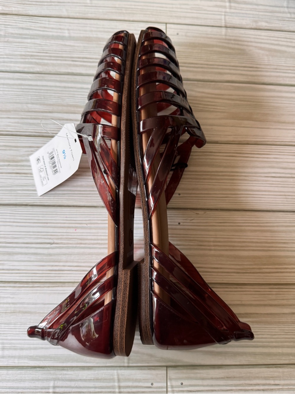 Time and Tru Women's Huarache Jelly Sandals Flats Sz 9.5 NWT